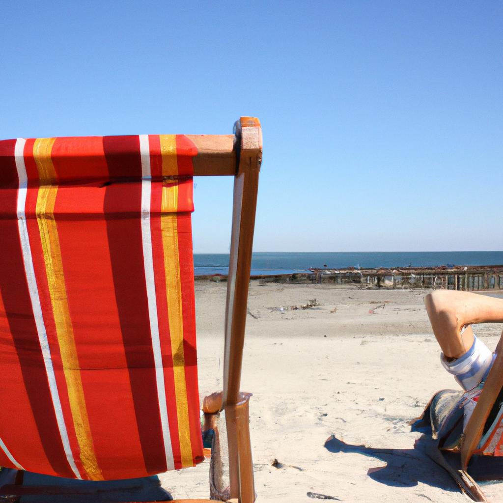 Person relaxing on beach chair