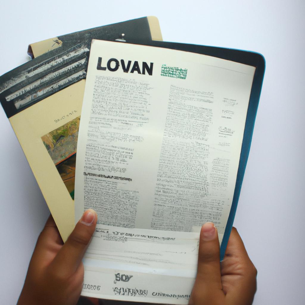 Person holding travel loan documents